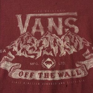Vintage Burgundy VANS OFF THE WALL Mountain Shirt - XXL